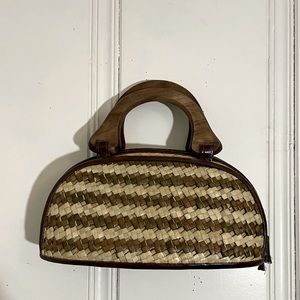 VINTAGE WOVEN/WOOD BAG